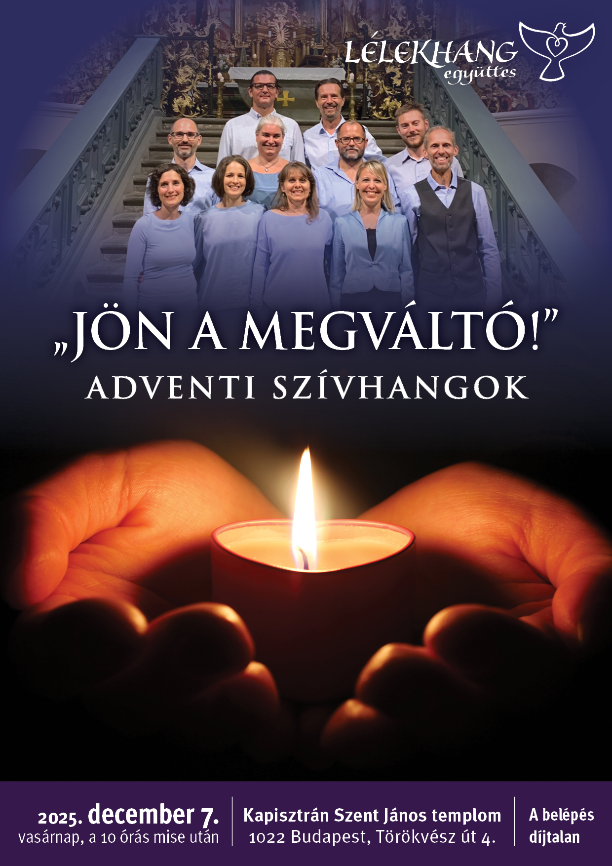 Lélekhang együttes adventi koncert, II. kerület (2025.12.07. 10 órai mise után)